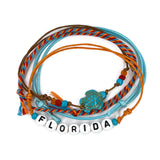 Florida Bead Blue Sea Turtle Bracelet