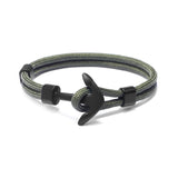 Men's Olive Green Anchor Bracelet