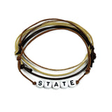 Brown State Beaded Bracelet – Custom