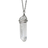 Clear Crystal Wire Wrap Necklace