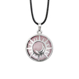 Crystal Sun Moon Necklace - Rose Quartz