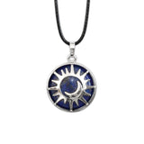 Crystal Sun Moon Necklace - Lapis Lazuli