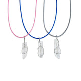 Wire Wrap Crystal Necklace – Customizable with 20+ Cord Colors